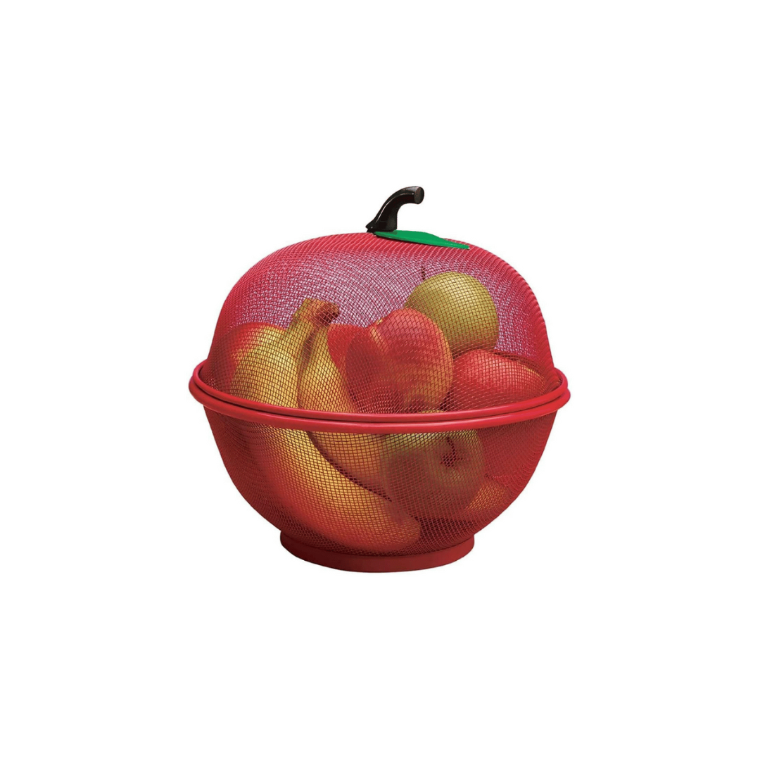 apple-shaped fruit storage mesh container basket