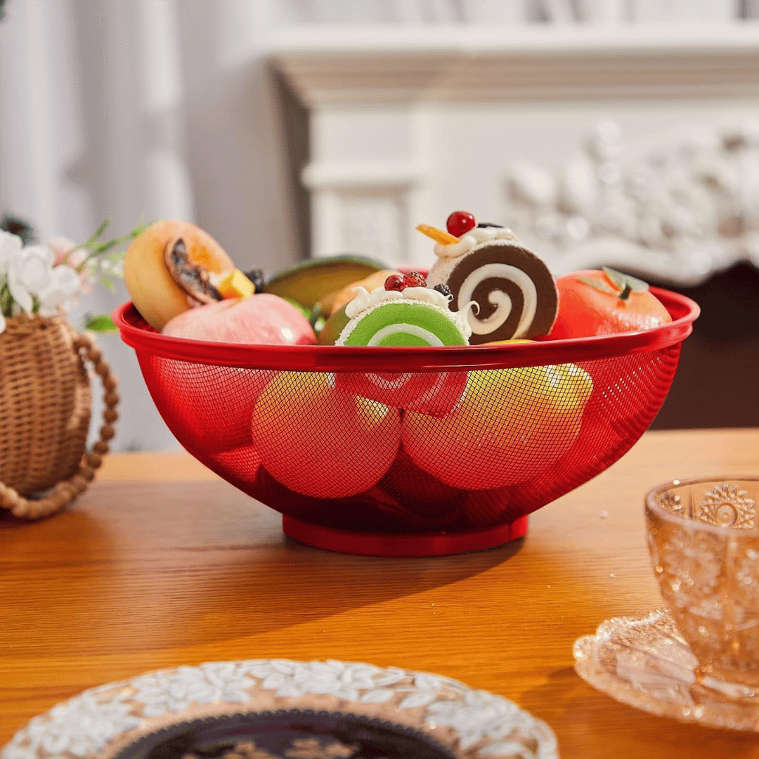 apple-shaped fruit storage mesh container basket