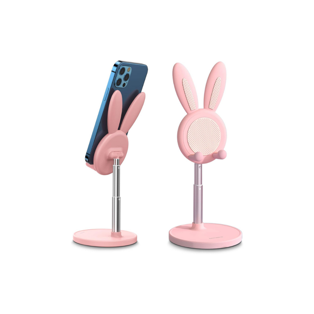 portable pink & white cute phone holder stand