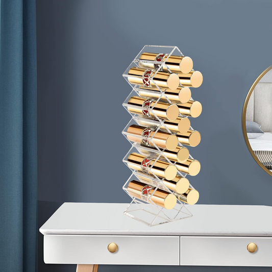 acrylic lipstick organizer stand – 16 slot display