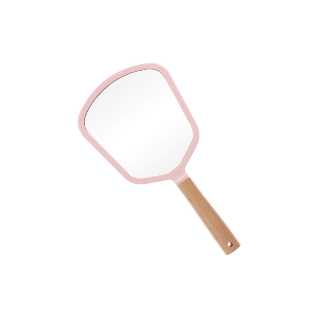 natural wood handle unique makeup mirror set