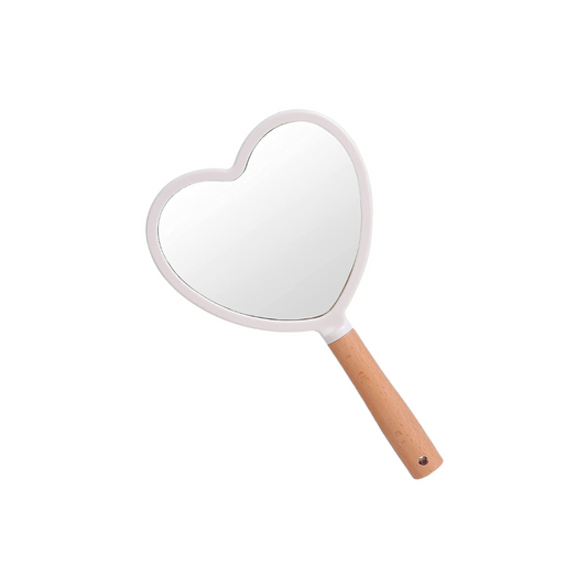 natural wood handle unique makeup mirror set