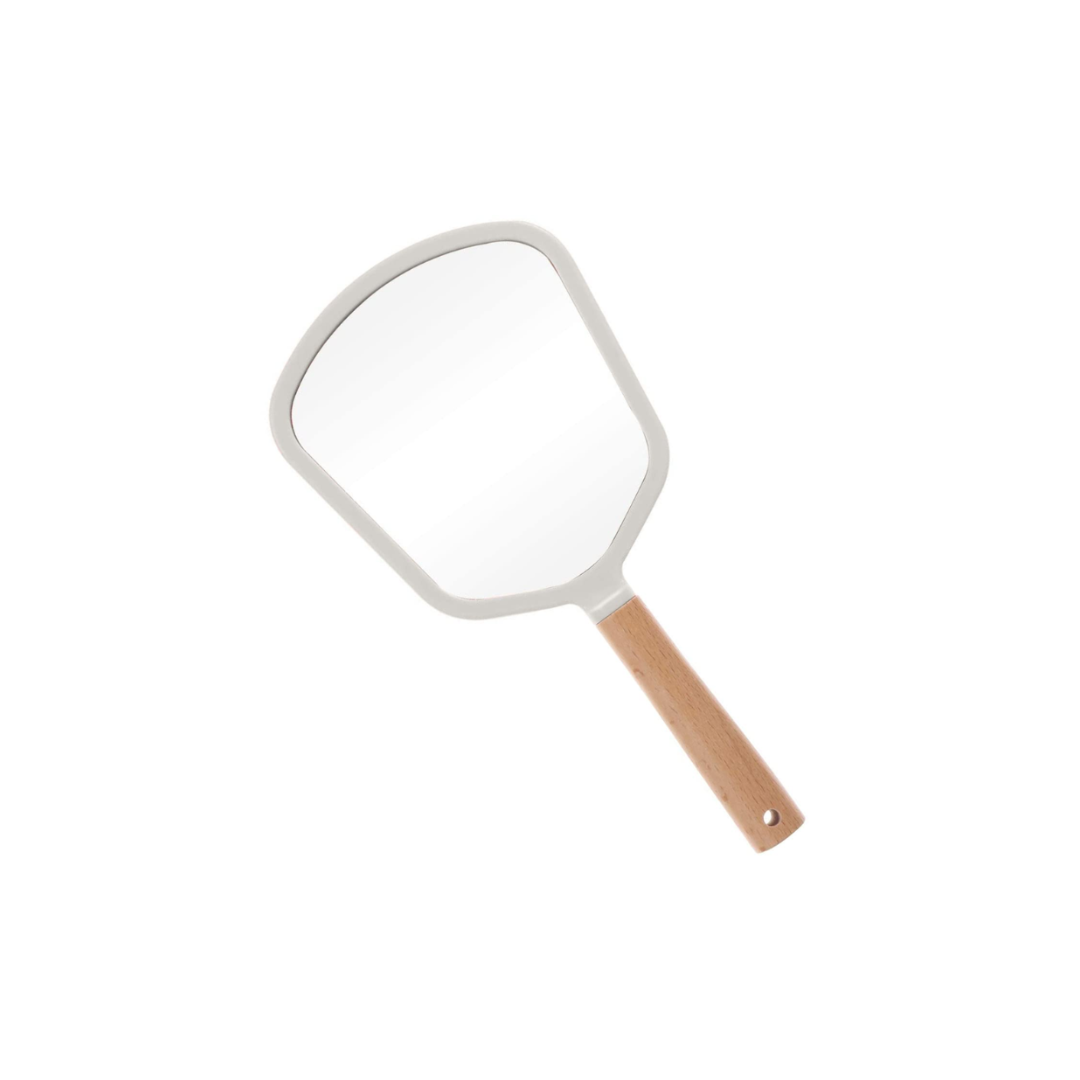 natural wood handle unique makeup mirror set