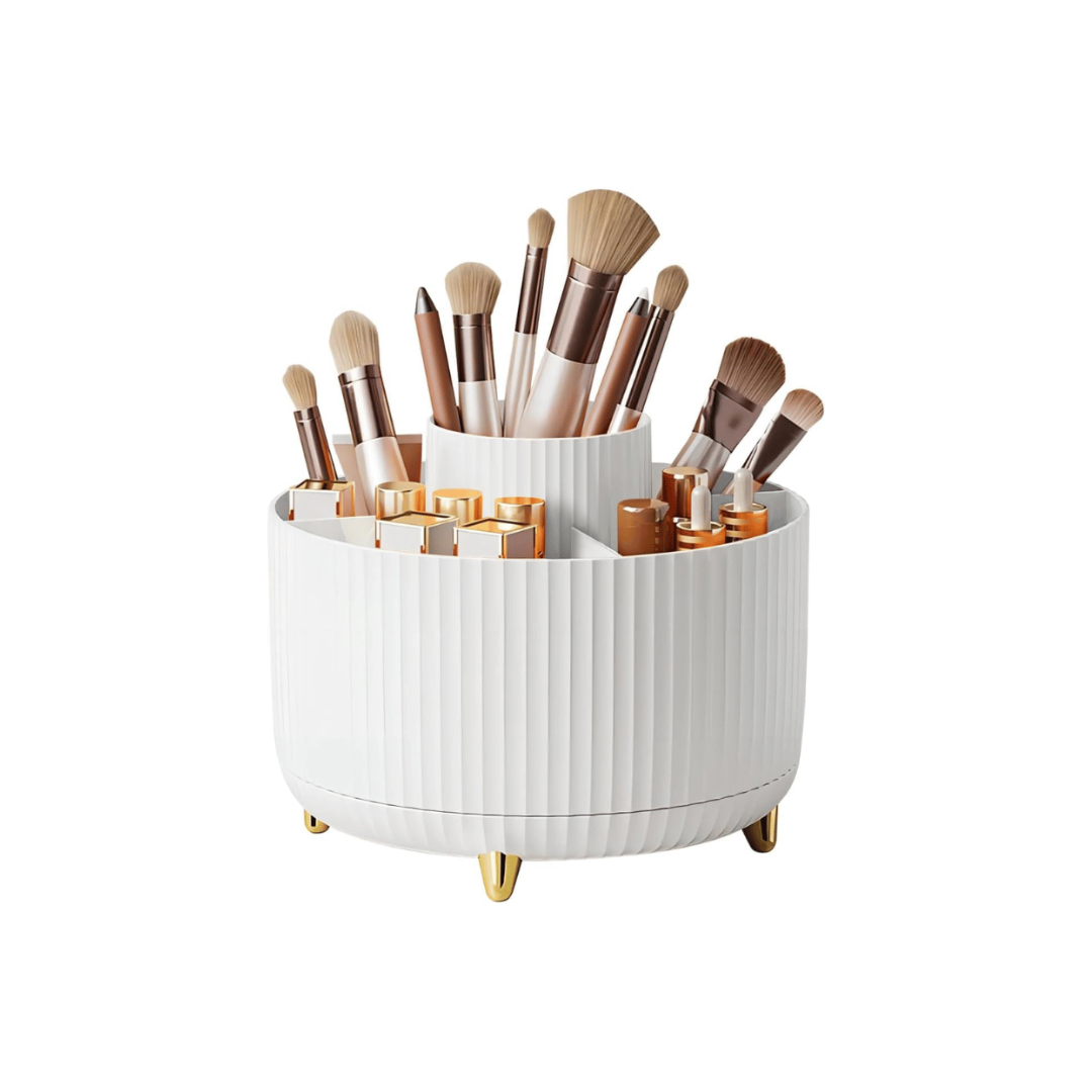 rotating cosmetics tools organizer storage box