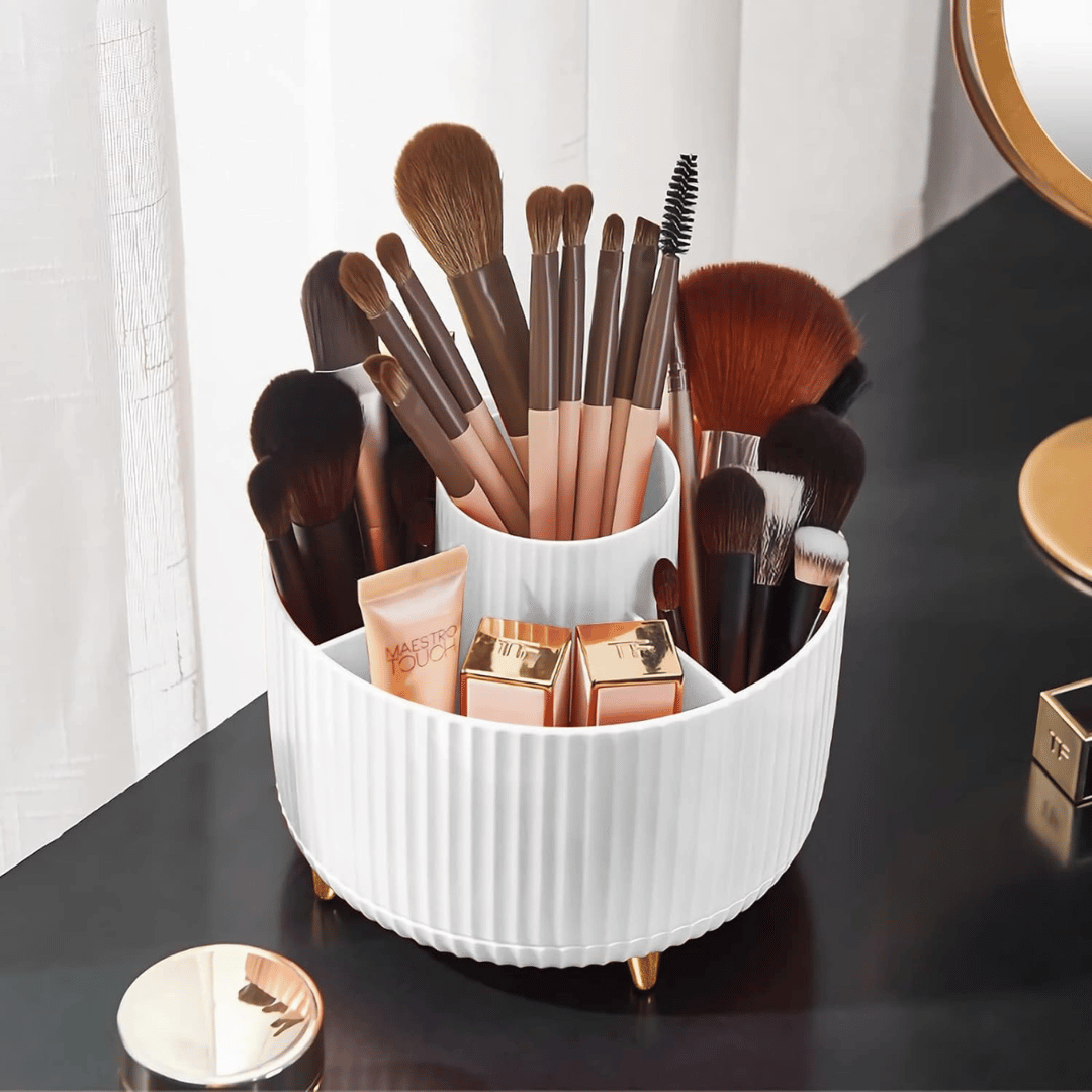rotating cosmetics tools organizer storage box