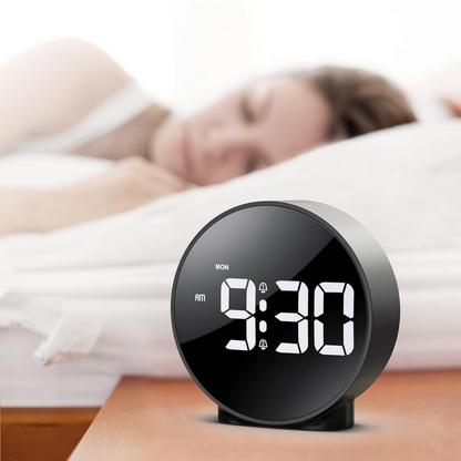 curved design led display digital alarm clock