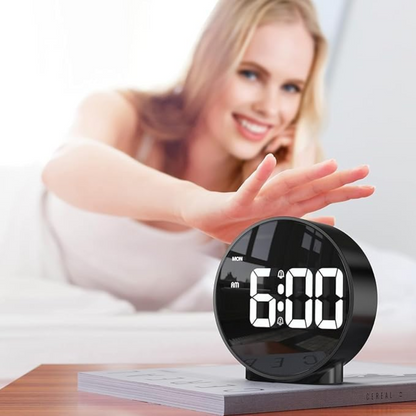 curved design led display digital alarm clock