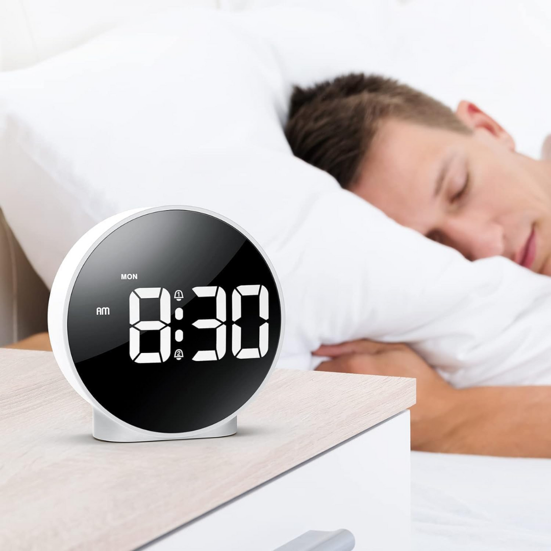 curved design led display digital alarm clock
