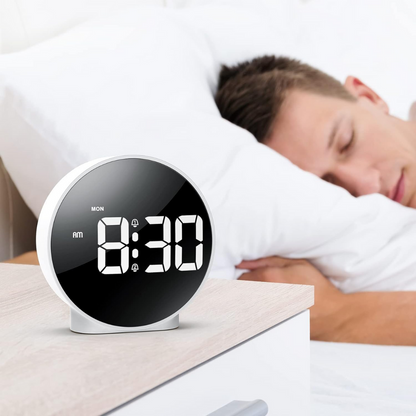 curved design led display digital alarm clock