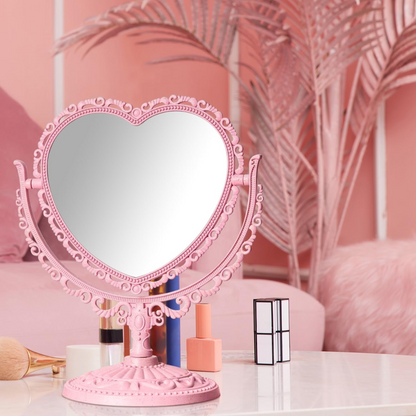 luxury heart-shaped frame vanity makeup mirror