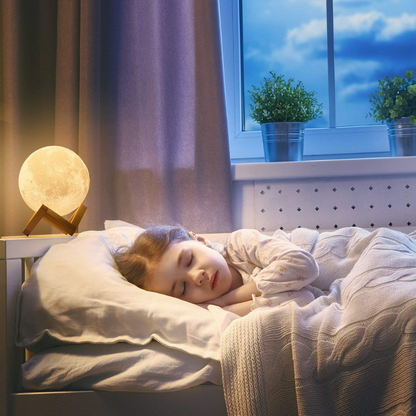 modern moon night light – lamp with wooden holder