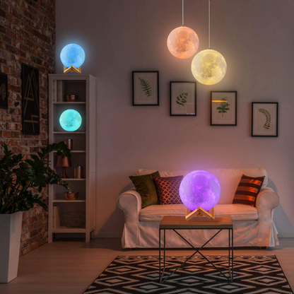 modern moon night light – lamp with wooden holder