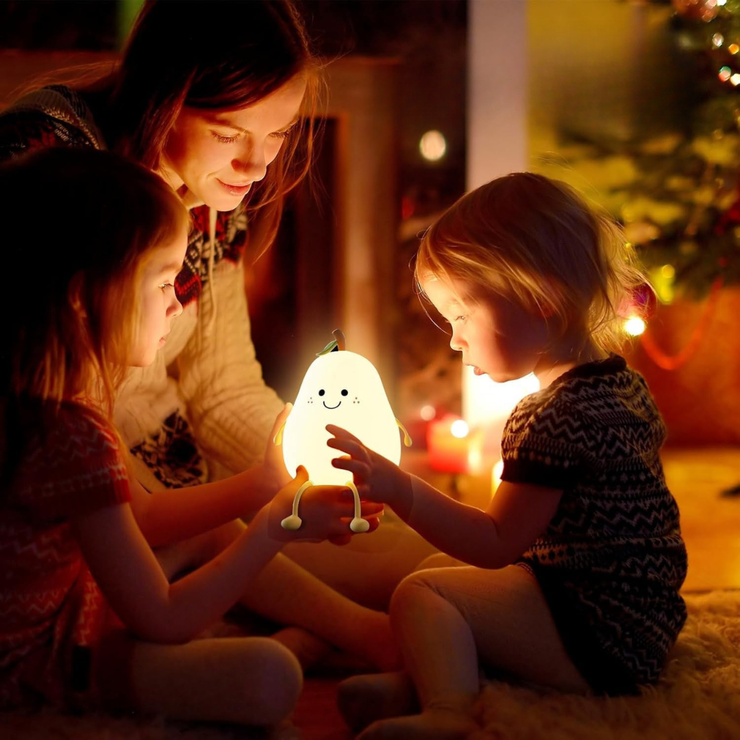silicone body pear night light soft-glow lamp