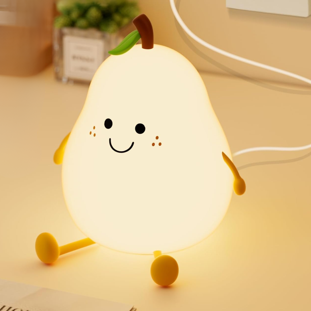silicone body pear night light soft-glow lamp