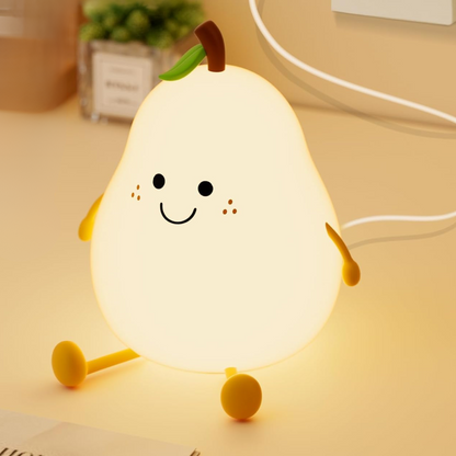 silicone body pear night light soft-glow lamp