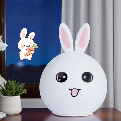 soft silicone cute rabbit night light lamp