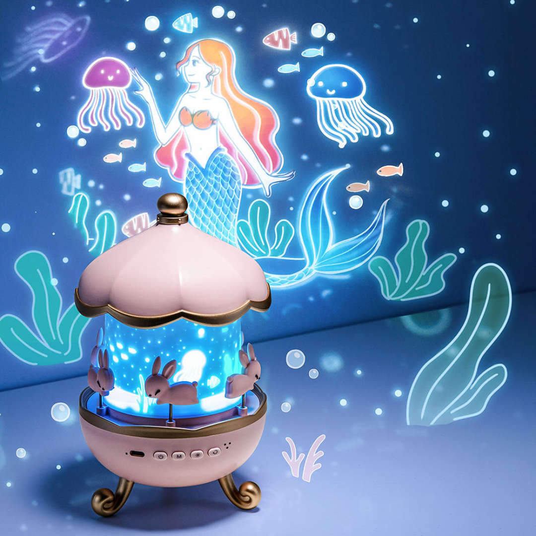 carousel night light – lamp with mermaid ocean scene