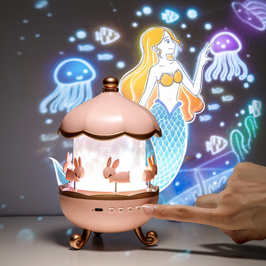 carousel night light – lamp with mermaid ocean scene