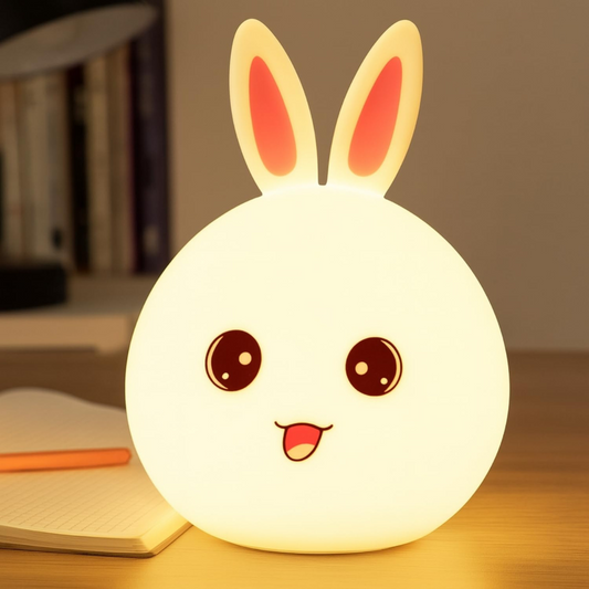 soft silicone cute rabbit night light lamp