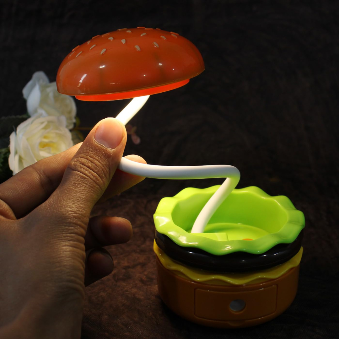 rechargeable burger shape study desk light lamp