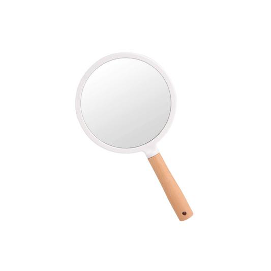 natural wood handle unique makeup mirror set