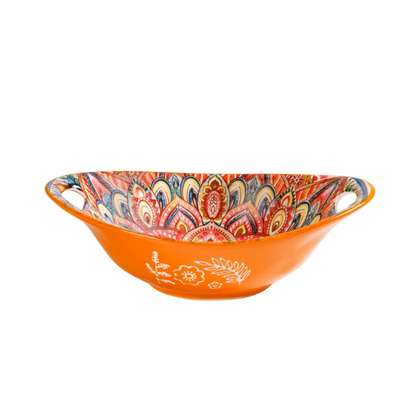 oval ceramic snack bowl – 400ml boho style