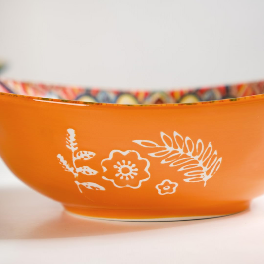 oval ceramic snack bowl – 400ml boho style
