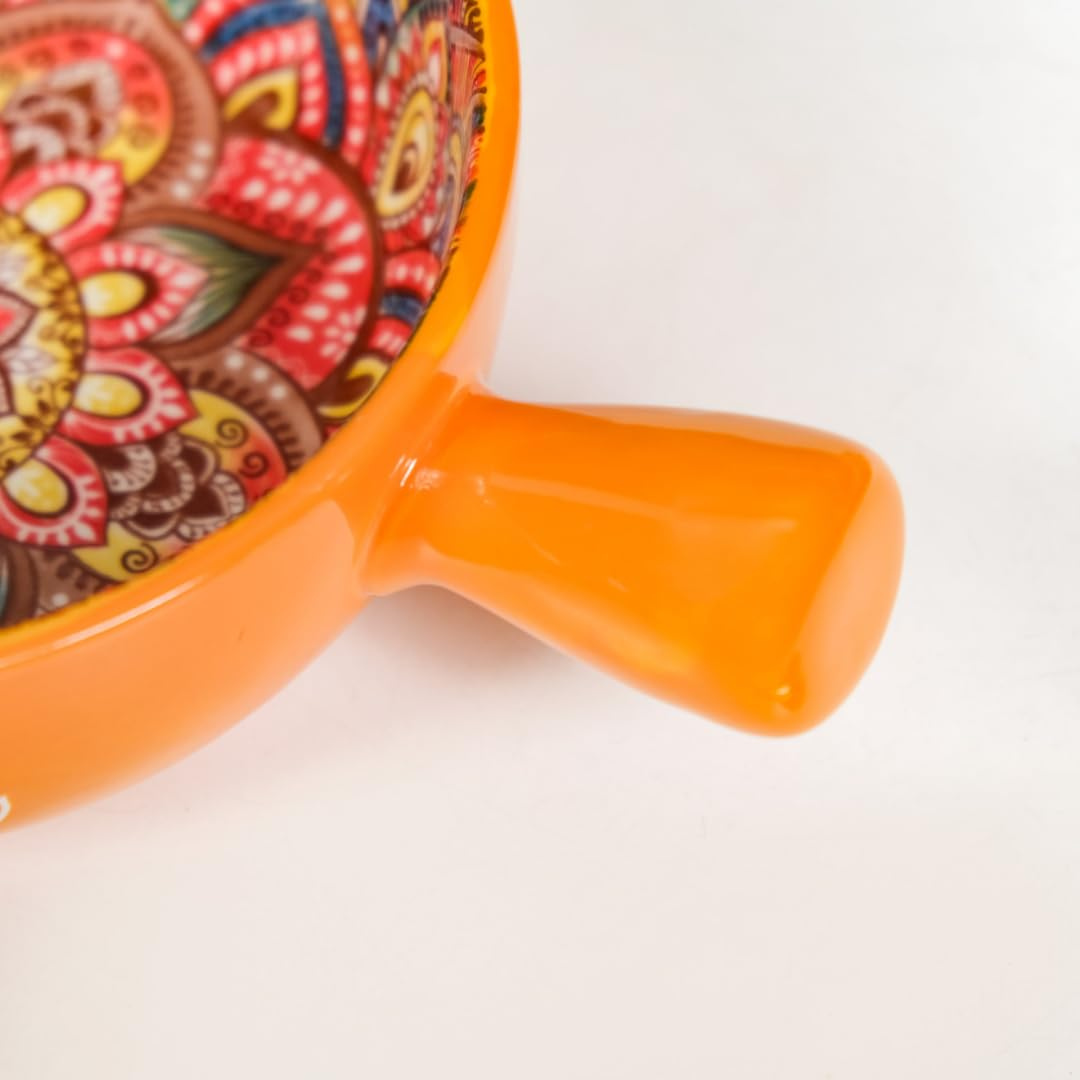 colorful ceramic noodle bowl – 600ml with handle